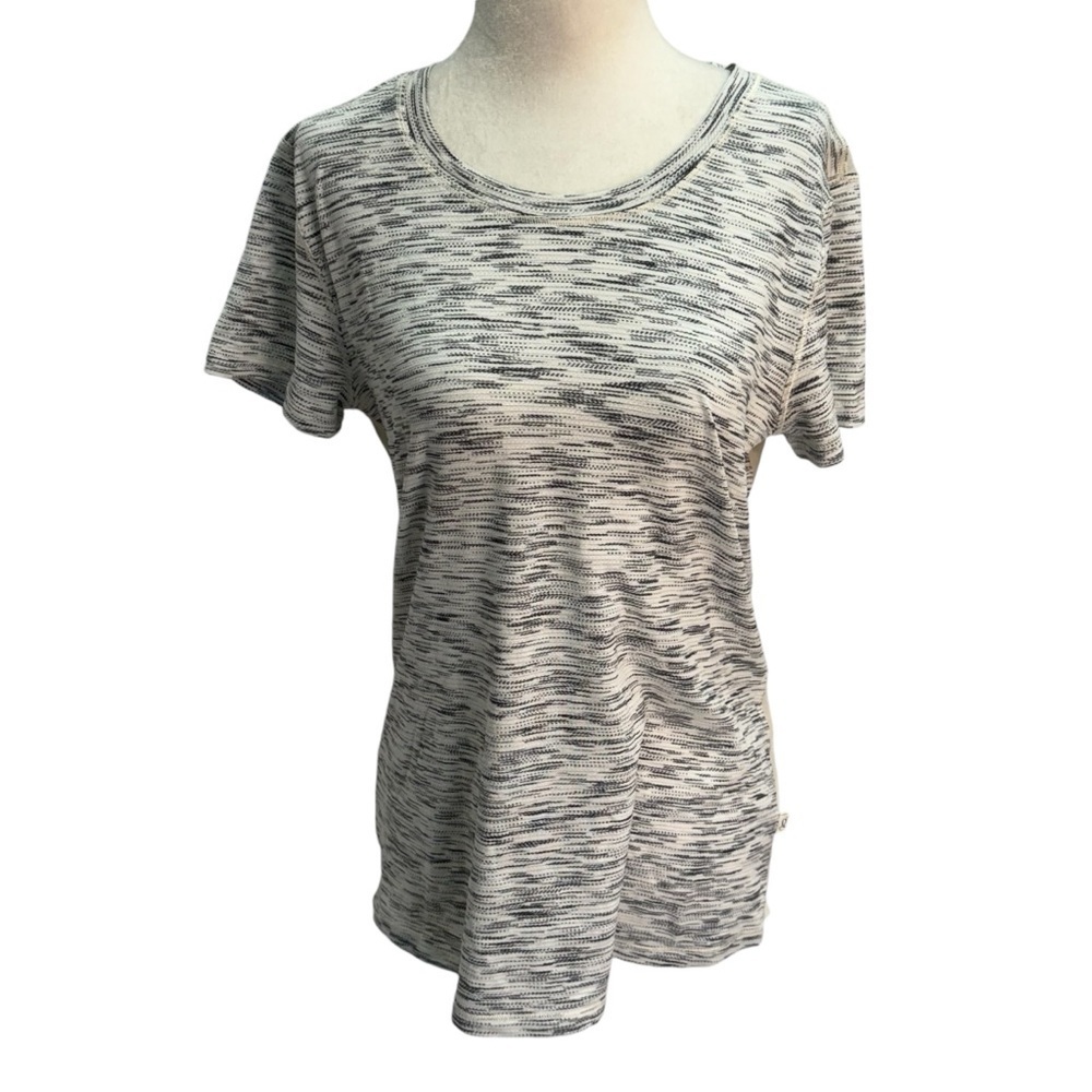 Lululemon Grey White Short Sleeve T-shirt Top Size M/L